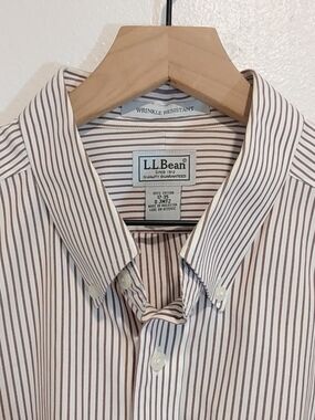L.L. Bean Men’s Brown Stripe Button-Down Shirt